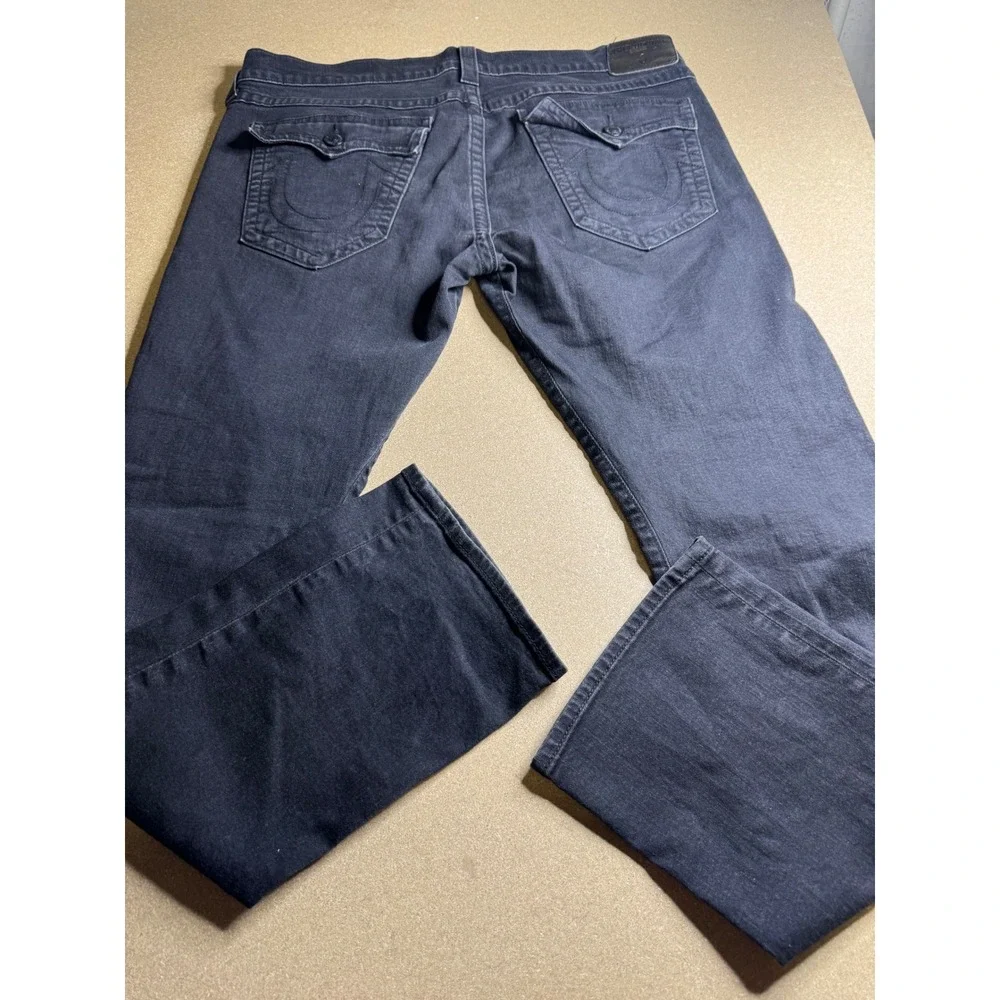 True Religion Ricky Relaxed Straight Leg Jeans Faded Black Mens 40x32
